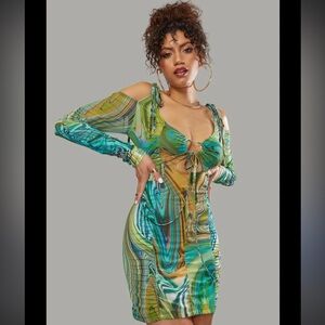 Poster girl dolls kill Green Swirl Women's dress
